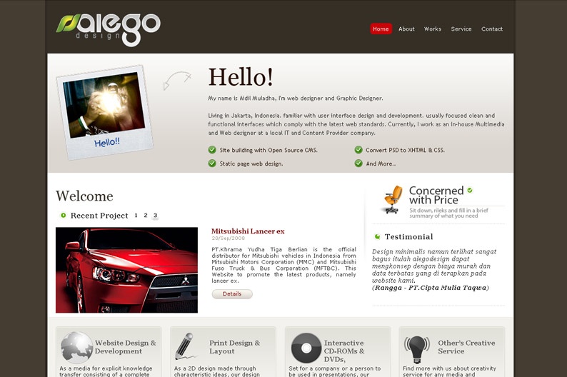 Screentshot on http://www.alegodesign.net