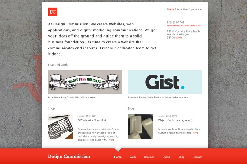 Screenshot on Design Commission