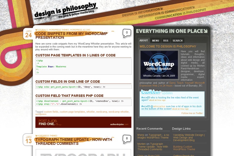 Screenshot on Design is Philosophy
