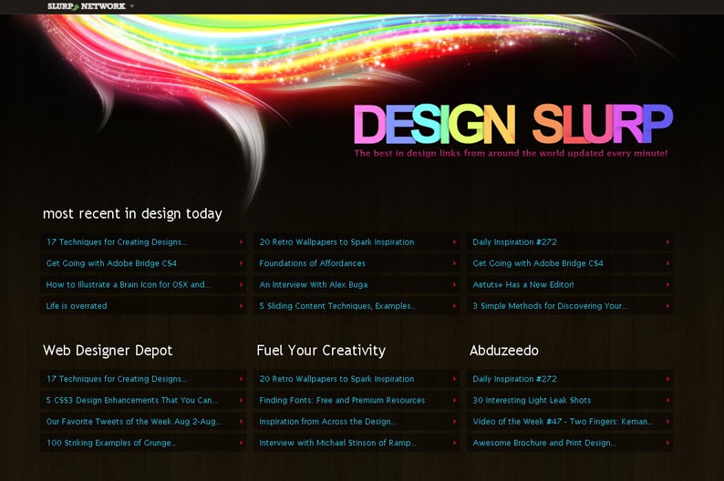 Screenshot on Design Slurp