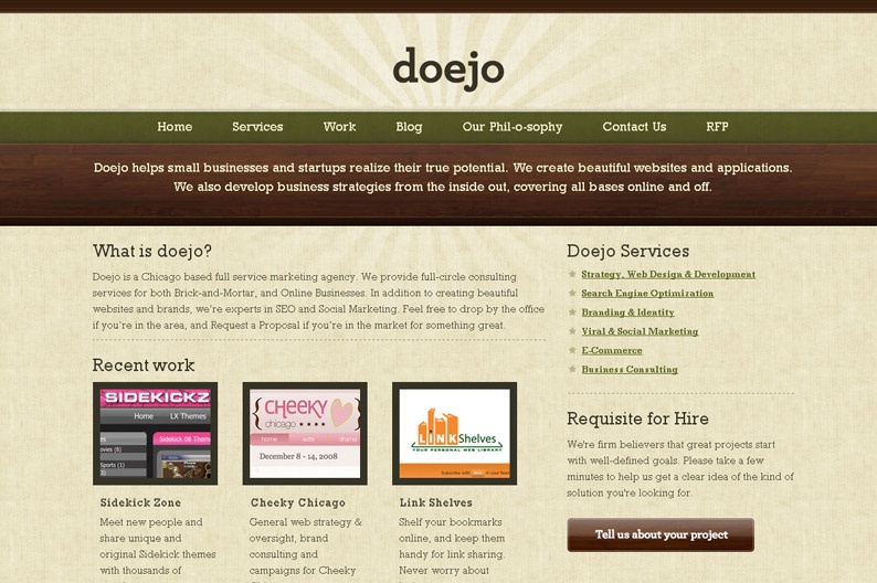 Screenshot on Doejo