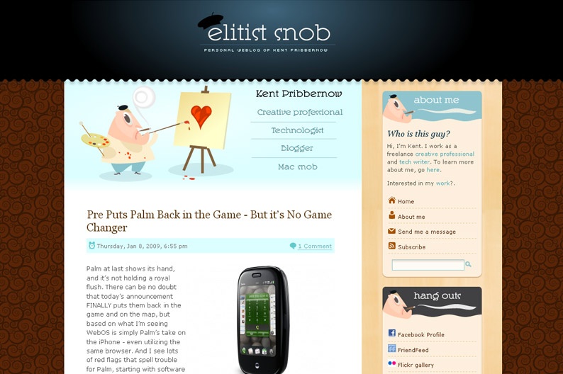 Screentshot on http://www.elitistsnob.com