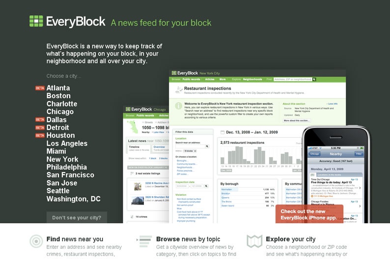 Screenshot on EveryBlock