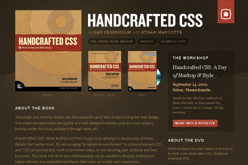 Screenshot on Handcrafted CSS