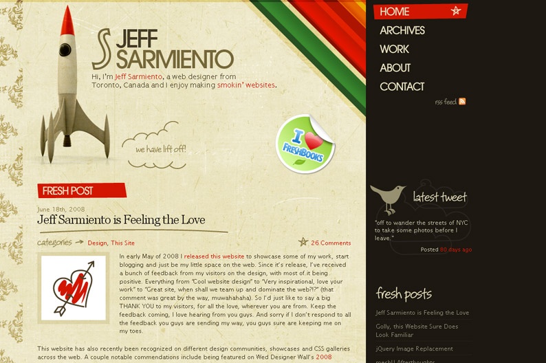 Screentshot on http://www.jeffsarmiento.com
