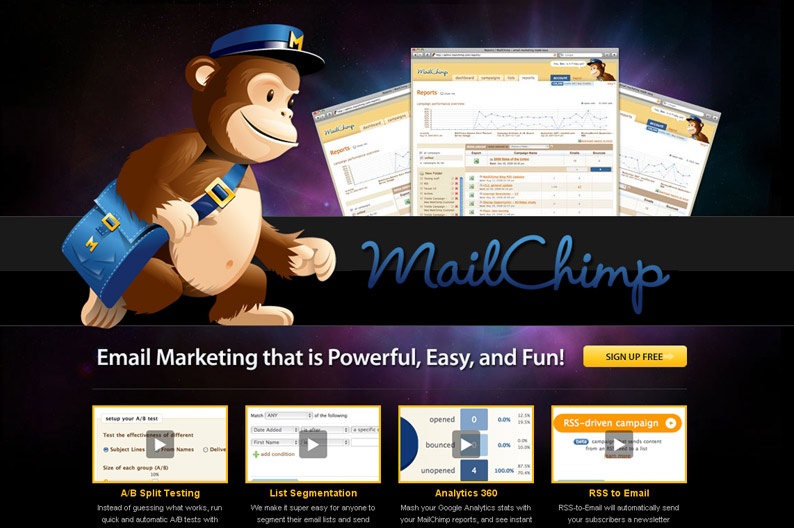 Screenshot on MailChimp
