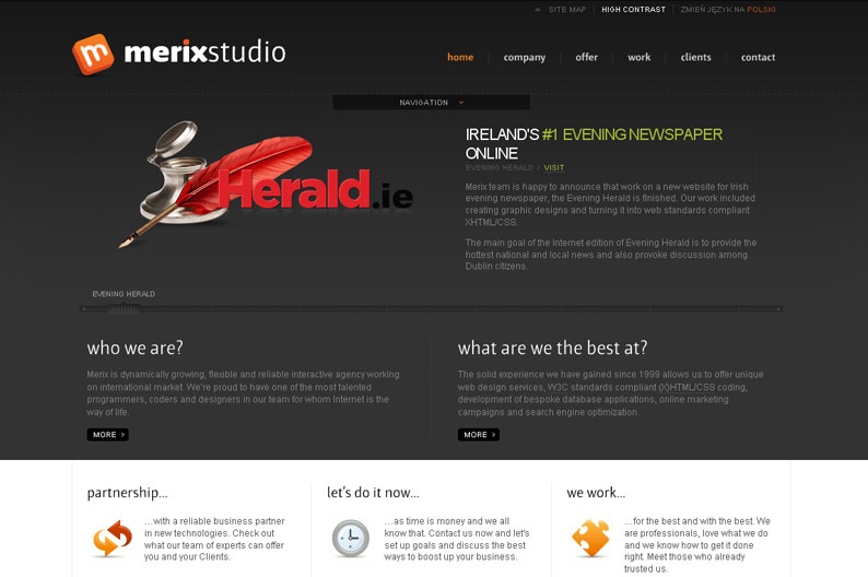 Screenshot on Merix Studio