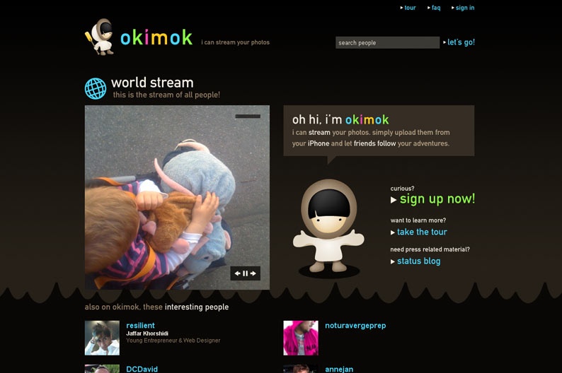 Screentshot on http://www.okimok.com