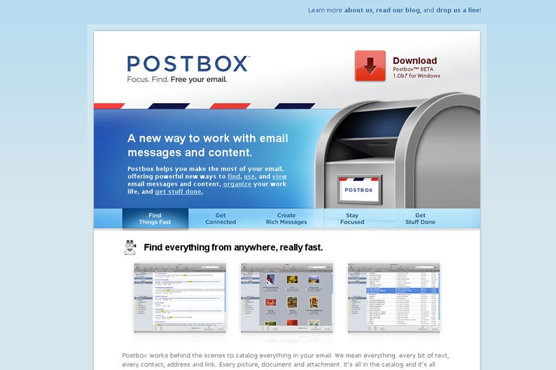 Screenshot on Postbox Inc