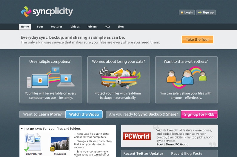 Screenshot on Syncplicity