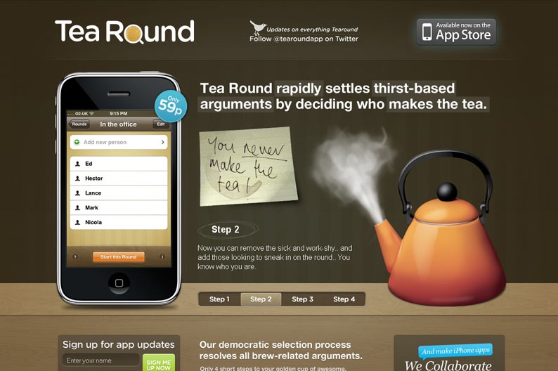 Screenshot on Tea Round App