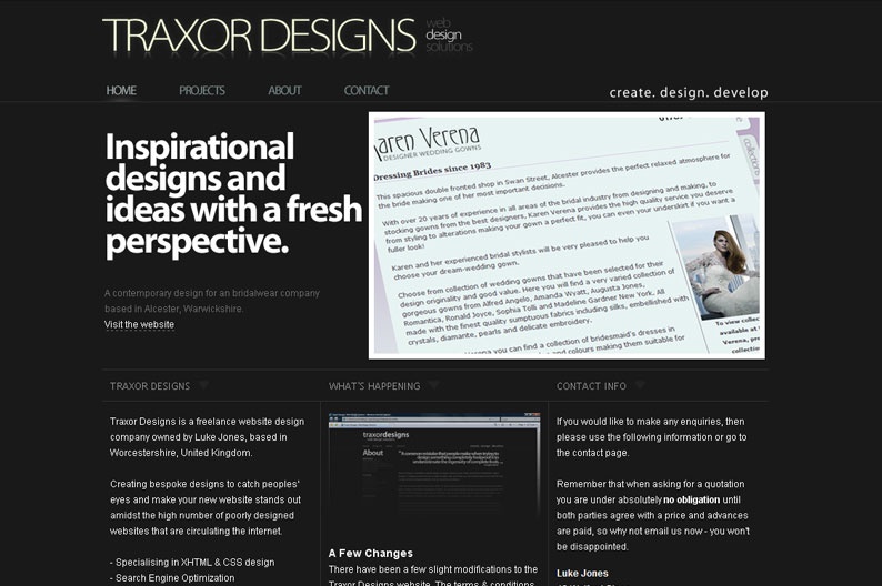 Screenshot on Traxor Designs