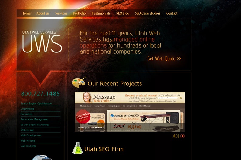 Screenshot on Utah Web Services