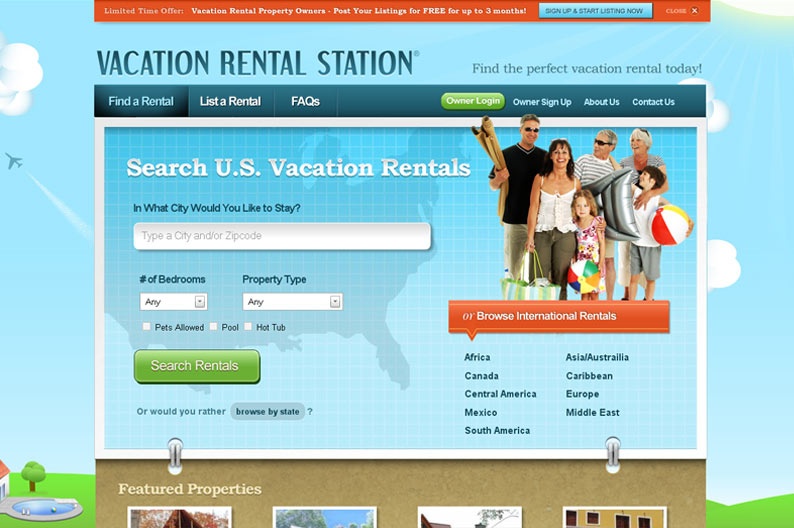 Screenshot on Vacation Rental Station