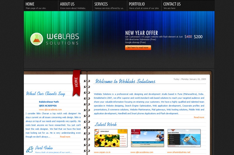 Screenshot on Web Labs Solutions