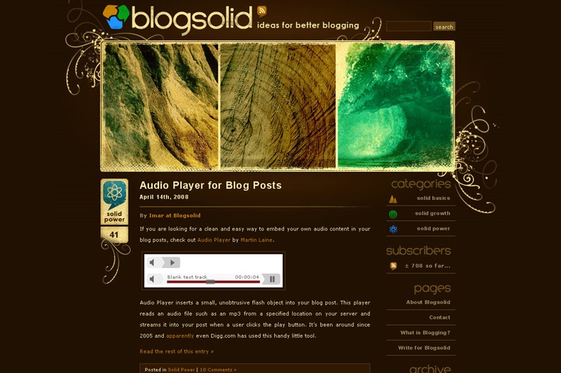 Screenshot on Blog Solid