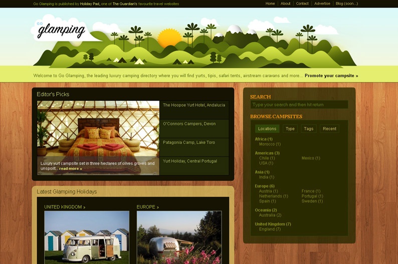 Screenshot on Go Glamping