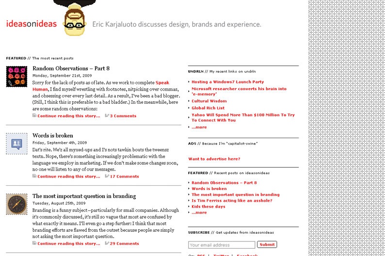 Screenshot on Ideas on Ideas
